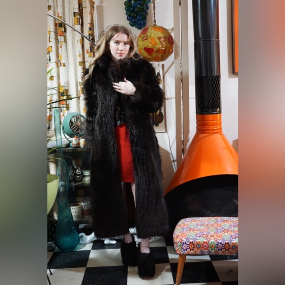 Vintage Newport News faux fur long coat M - Picture 3 of 11